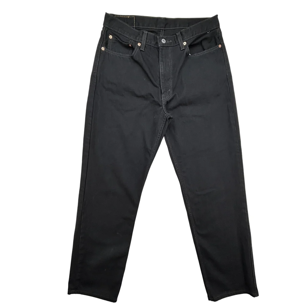 Levi's 550 Jeans Mens 36x32 Relaxed Fit Black Denim Tapered Leg Waterless USA